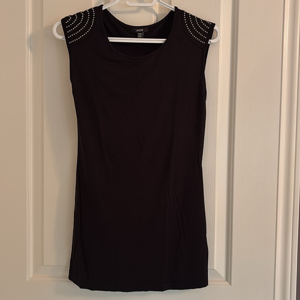 Vintage Jacob Black Tank Top with Studded Shoulders